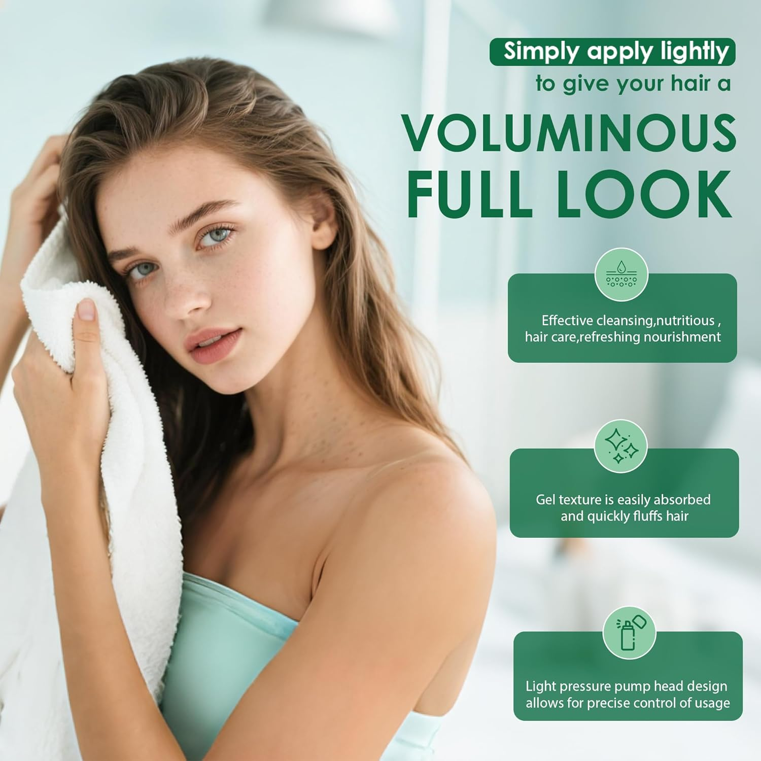 Rinse Free Shampoo,Portable No-Rinse Shampoo,Oil-Control & Fluffy Hair,No Water Needed,For Soft and Manageable,Clean,Beautiful Hair,Suitable for All Hair Types.2.82 FL.OZ./80 Ml image number 2