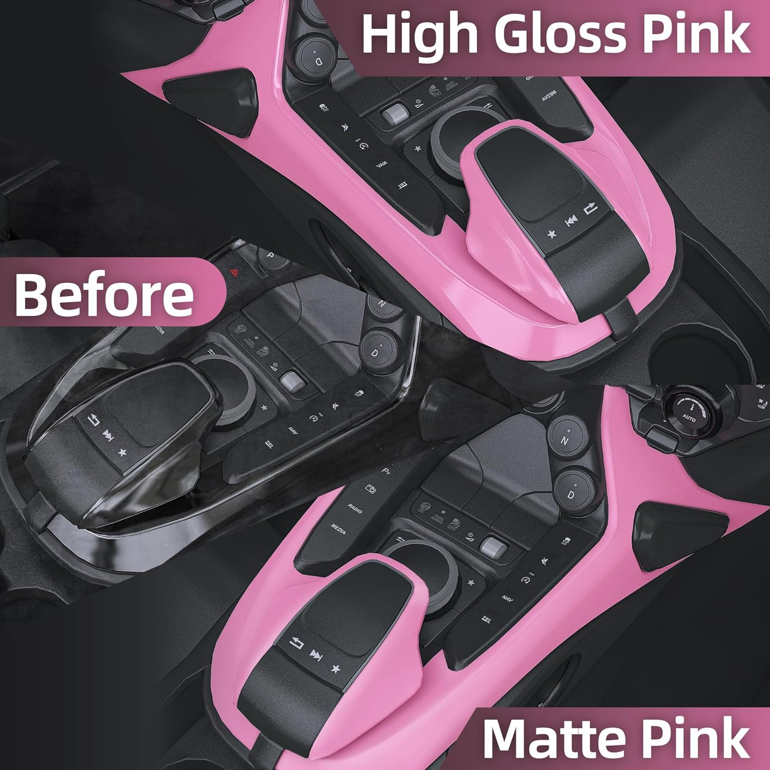 Lypumso Pink Car Vinyl Wrap Roll Featuring Bubble Free Air-Release Technology Self Adhesive Car Wrap Film Automotive Vinyl Tape for Vehicle Furniture DIY Interior Exterior (Gloss Pink, 1Ft X 5Ft) image number 3