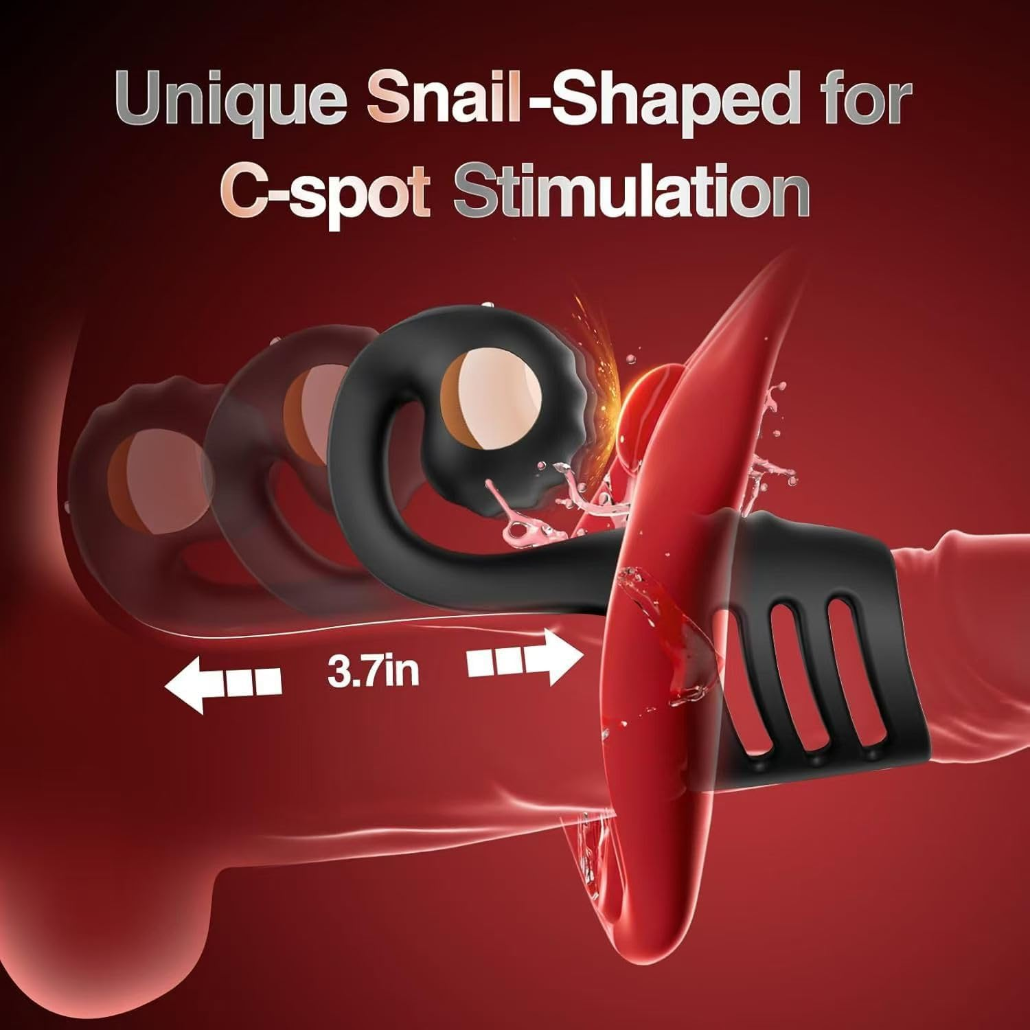 Vibrator Vibrating Cock Ring Sleeve with Snail-Shaped Vibrator Male Sex Toys with 10 Modes, G-Spot Vibrators Men Couple Adult Sex Toys & Games image number 5