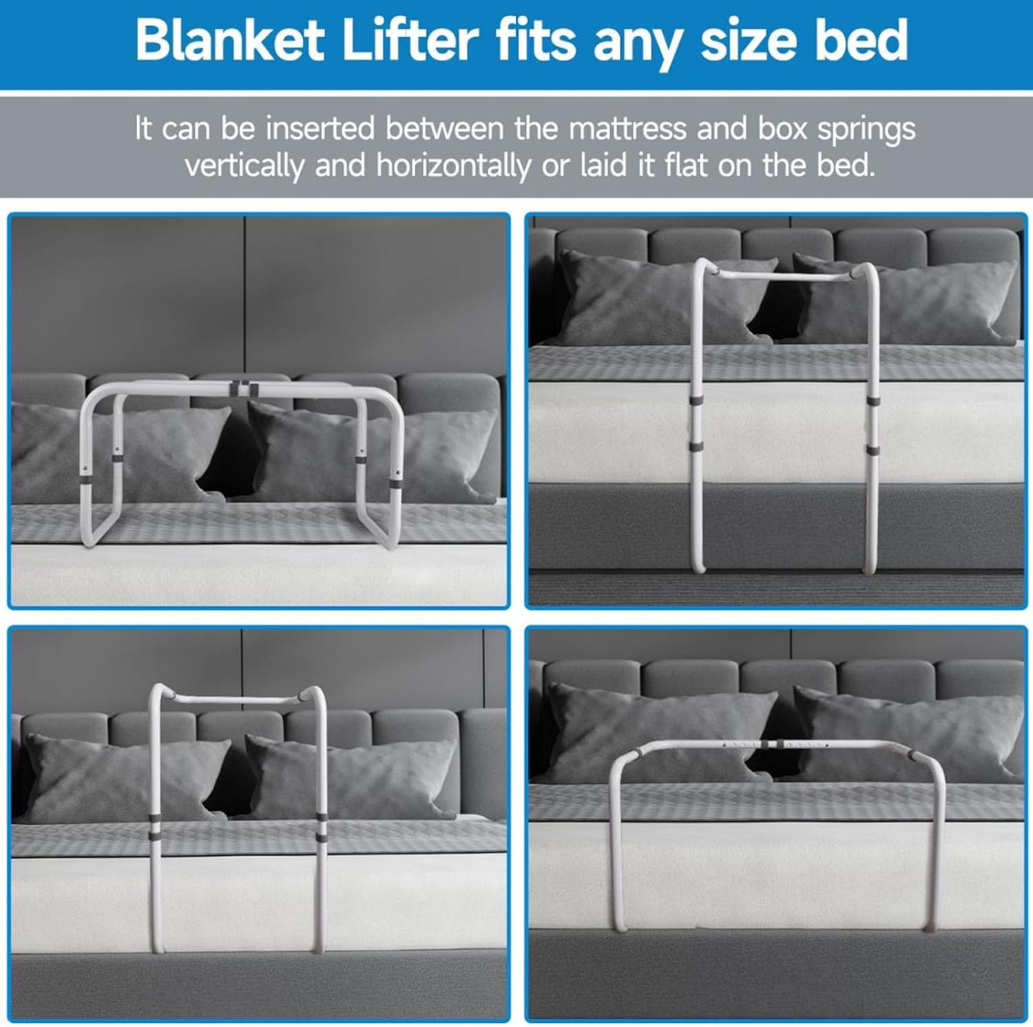 Blanket Lifter for Feet, Adjustable Height Blanket Support Lifter, Foot Tent Blanket Support Holder, Blanket Lift Bar for Toes Leg Knee Ankle Post Surgery Recovery Bed Rails image number 2