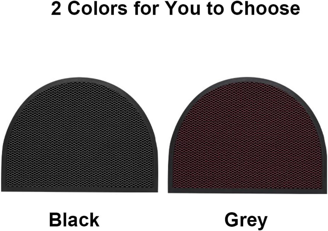 PCSWEET HOME Half Circle Door Mats 43 X 76Cm, Low Pile Front Door Mat Mud Dirt Trapper Heavy Duty Doormat for Entryway, Patio, Porch, Black/Red image number 2