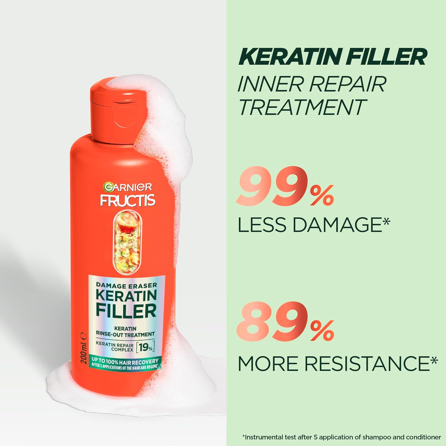 Garnier Fructis Damage Eraser Keratin Filler Rinse-Out Treatment 200 Ml