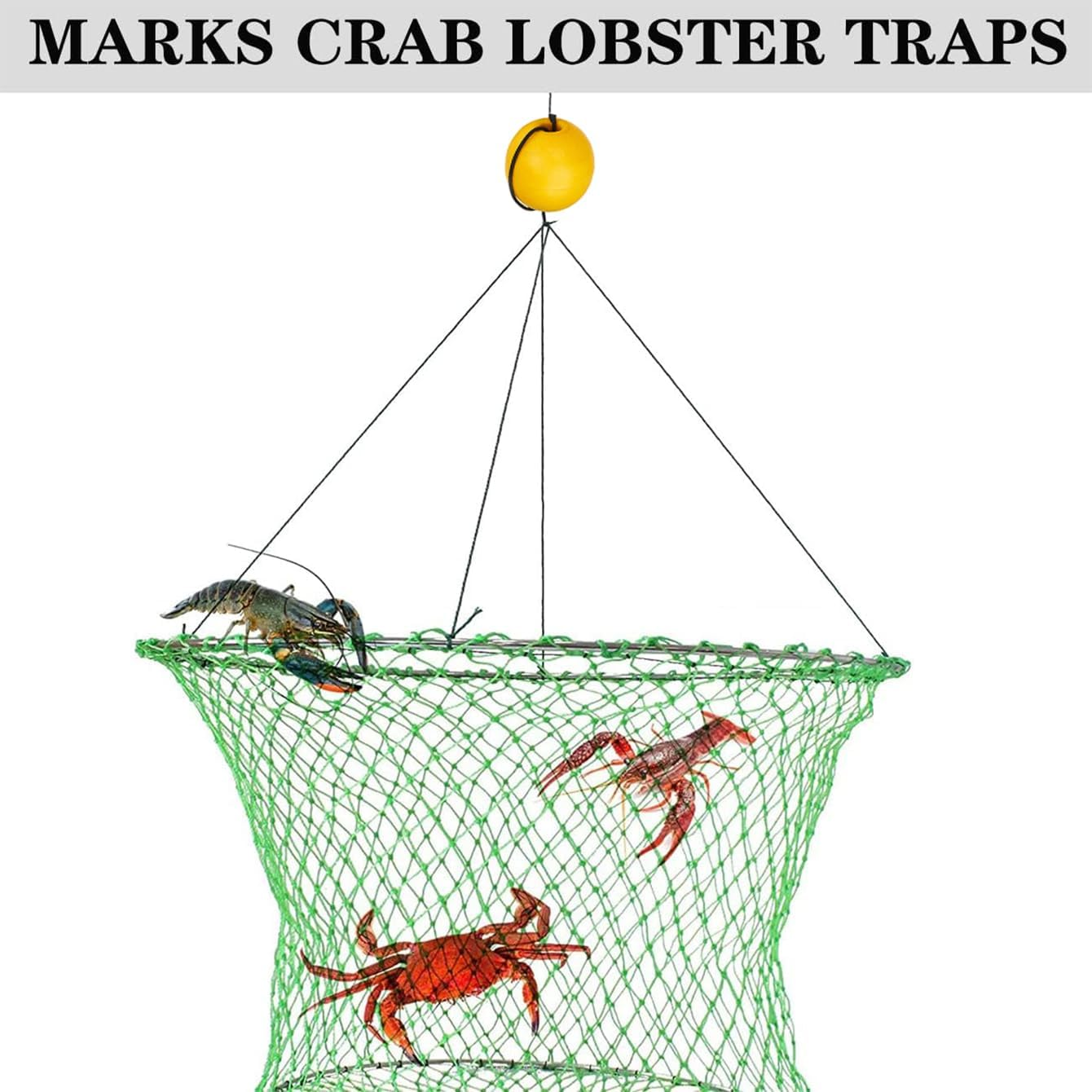 Anchor Buoy Float,2 or 4Pcs Crab Trap Floats Anchor Marker Buoy,High Visibility Buoy Float with 51" Bungee Cord & Clip