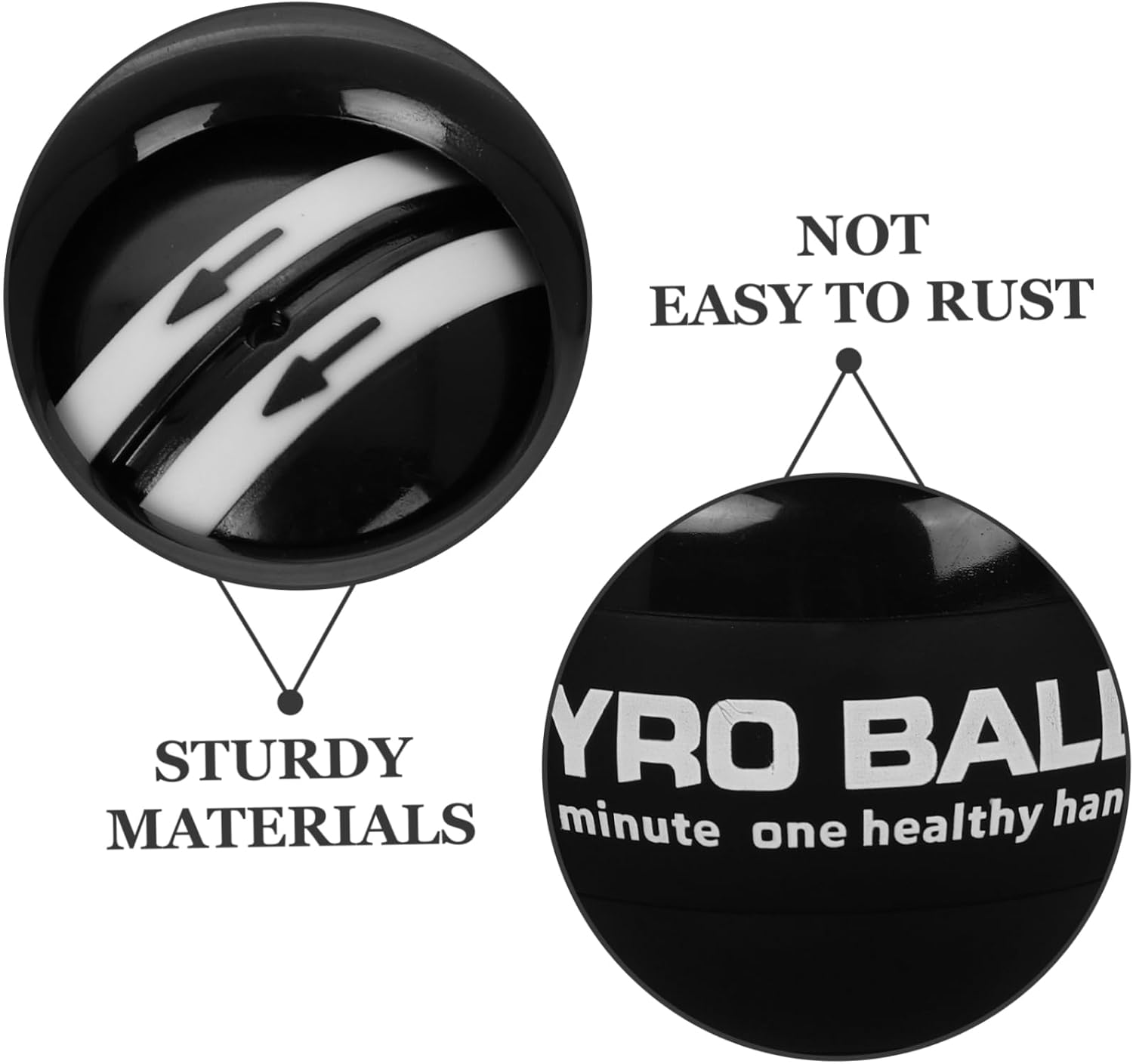 HOLIDYOYO Gyro Ball Wrist Strengthening Hand Grip Strength Trainer Self-Start Function, Heavy Duty Grip Strength Trainer Ball for Finger Exercise and Carpal Tunnel Relief, Suitable for Fitness and Arm Wrestling Training image number 1