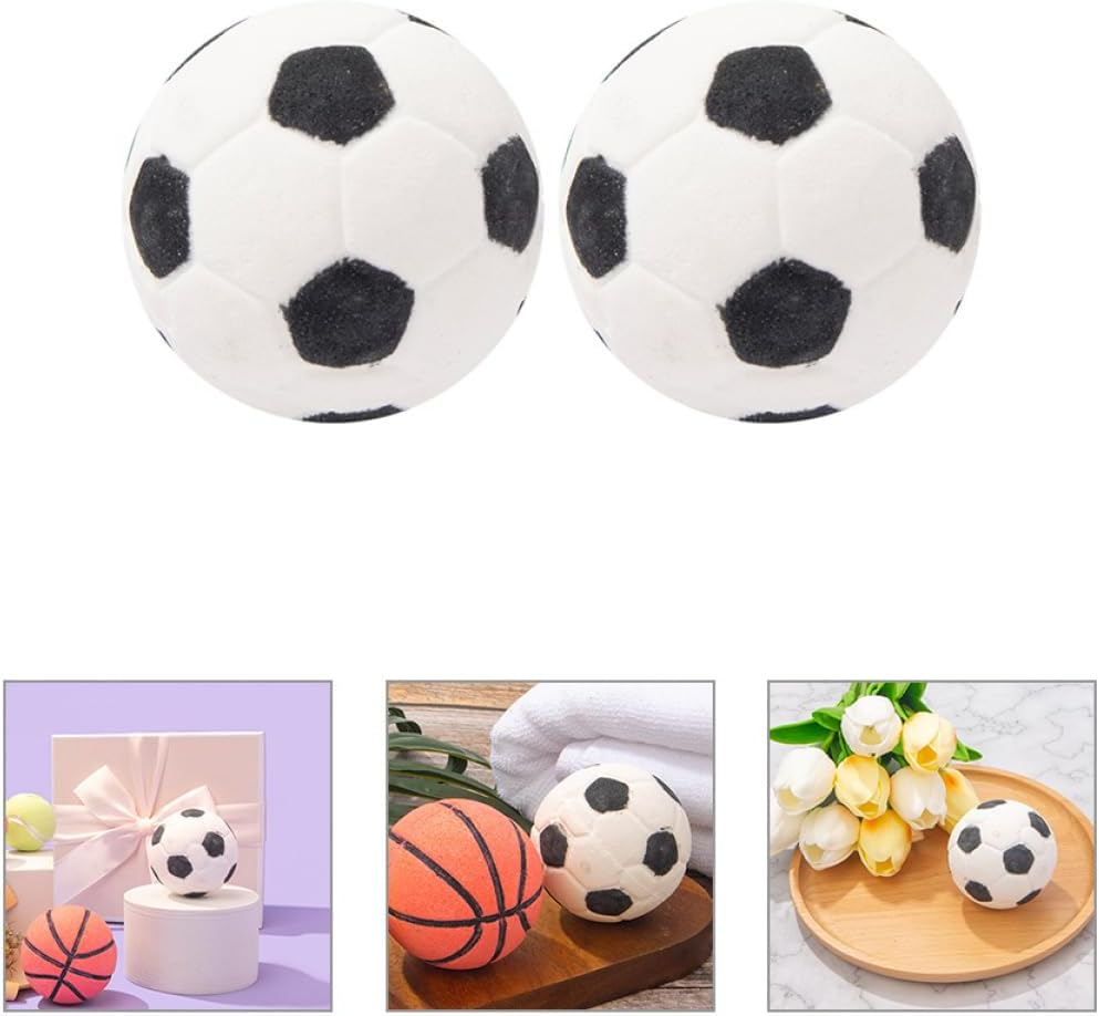 KOMBIUDA 2Pcs Football Shape Bath Salt Bombs Aroma Bathing Bombs Rich Foaming Bathing Salt