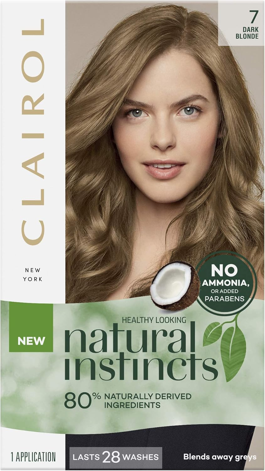 Clairol Natural Instincts Semi-Permanant Hair Colour, 7 Dark Blonde, Ammonia Free, Natural Hair Colour (Pack of 2) image number 1