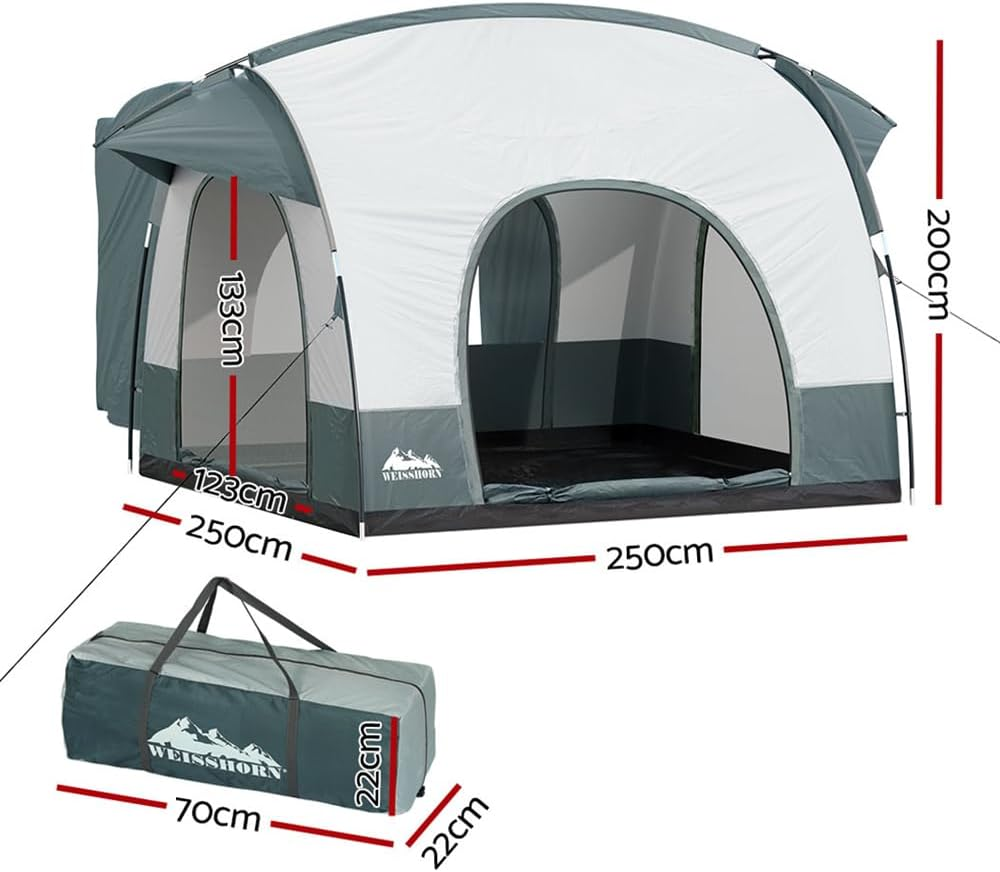 Weisshorn Pop up Beach Tent, SUV Car Camping Tents Portable Side Awning Shade Shelter, Easy Instant Setup Privacy Change Room Lightweight Sun Protection Outdoor Fishing Family Picnic Grey image number 1