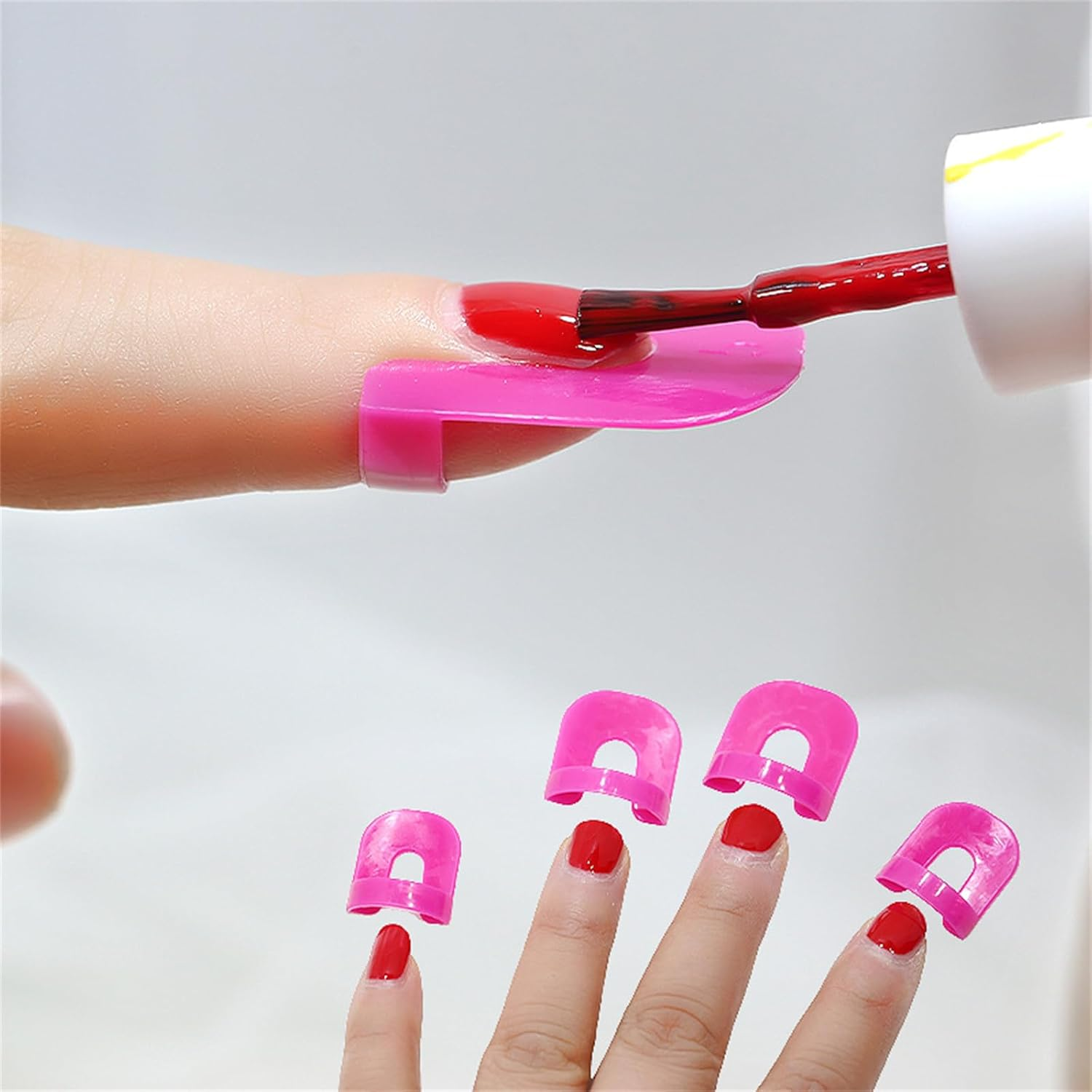 XFUYI 26 X Nail Polish Protectors, 10 Sizes, Reusable Nail Polish Protection, C Shield, Skin, Cuticle Protection for Nail Art Painting image number 3