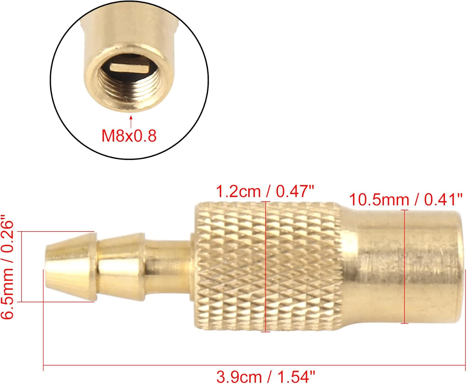 X AUTOHAUX 6.5Mm Air Chuck Adapter Tire Inflator Tire Chuck Compressor Pump Accessories Gold Tone for Vehicle image number 3