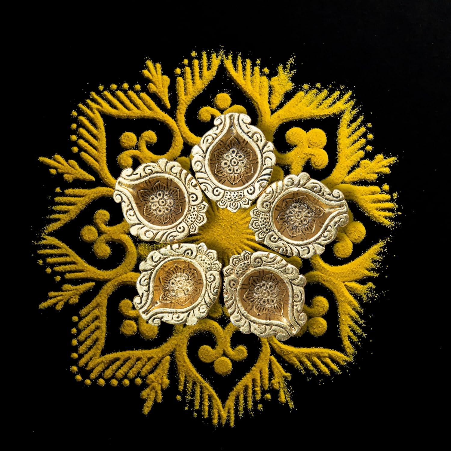 Wonder Care Metal Gold Oil Lamps for Diwali Decorations for Home Diya | Decor for Diwali with Diya Set | Diwali for Pooja ,Return Gift for Friends, Family Indian Diya Lamp Diwali Diya 40 Piece Set