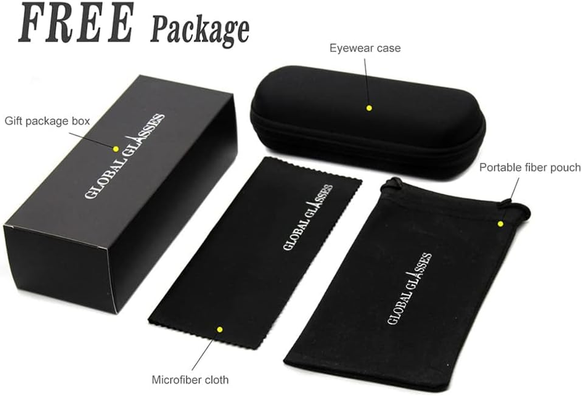 Men Women Eyeglasses Rimless Metal Lightweight Clear Lens Optical Frames Gray Glasses - Black Glasses image number 5