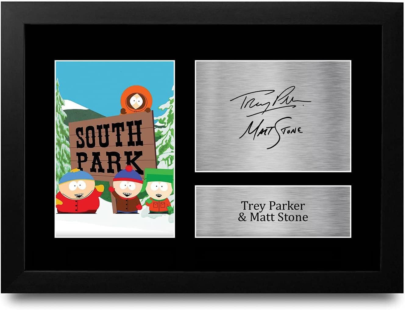 HWC Trading FR A4 Trey Parker & Matt Stone South Park Gifts Printed Signed Autograph Picture for TV Show Fans - A4 Framed