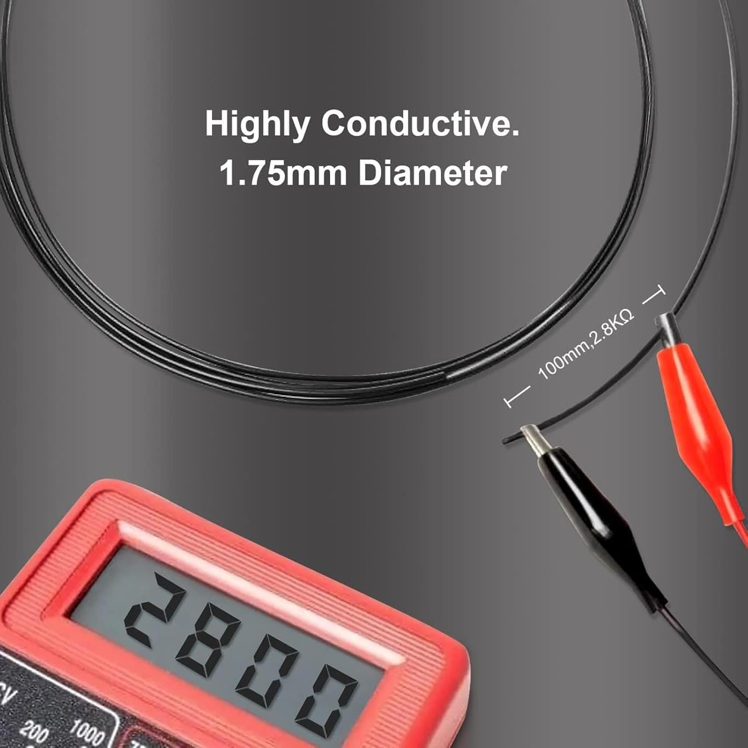 Conductive PLA Filament, 1.75Mm Bundle 3D Printer Filament, 20-50Mm/S Printing Speed PLA 3D Printing Filament, Consumable 3D Printer Accessory, 1.75Mm Filament image number 3