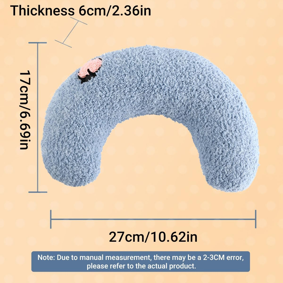 AIMALL 2PCS Pet Moon Pillow for Small Dogs and Cats | Soft Plush Sleeping Cushion | Cozy Neck Support Pillow for Pets | Comfortable Pet Bed Accessory image number 3