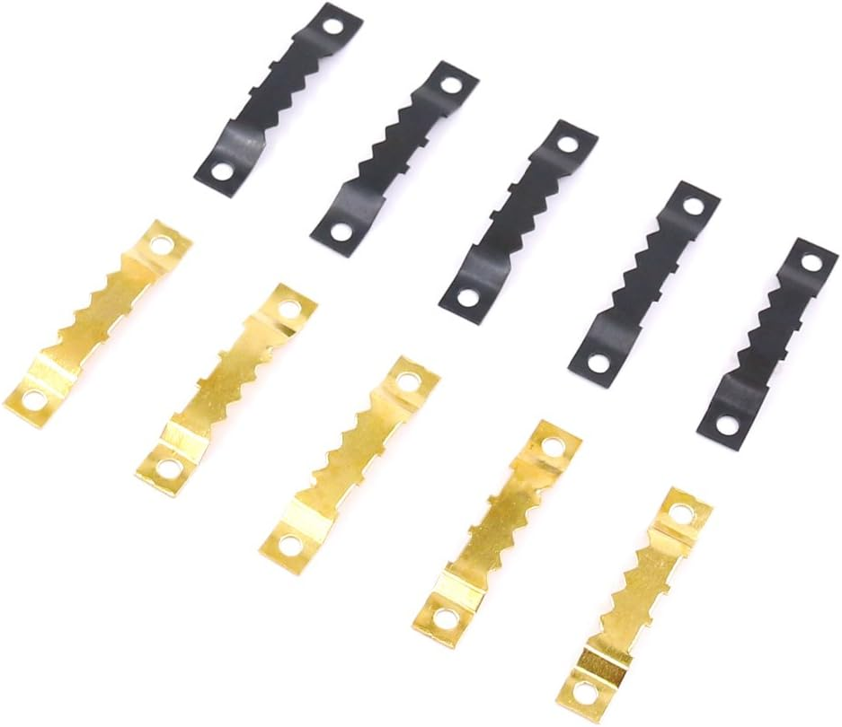 Rustark 120Pcs Heavy Duty Sawtooth Picture Hangers Frame Hanging Hangers Double Hole with Screws - 2 Colors, Golden and Black image number 5