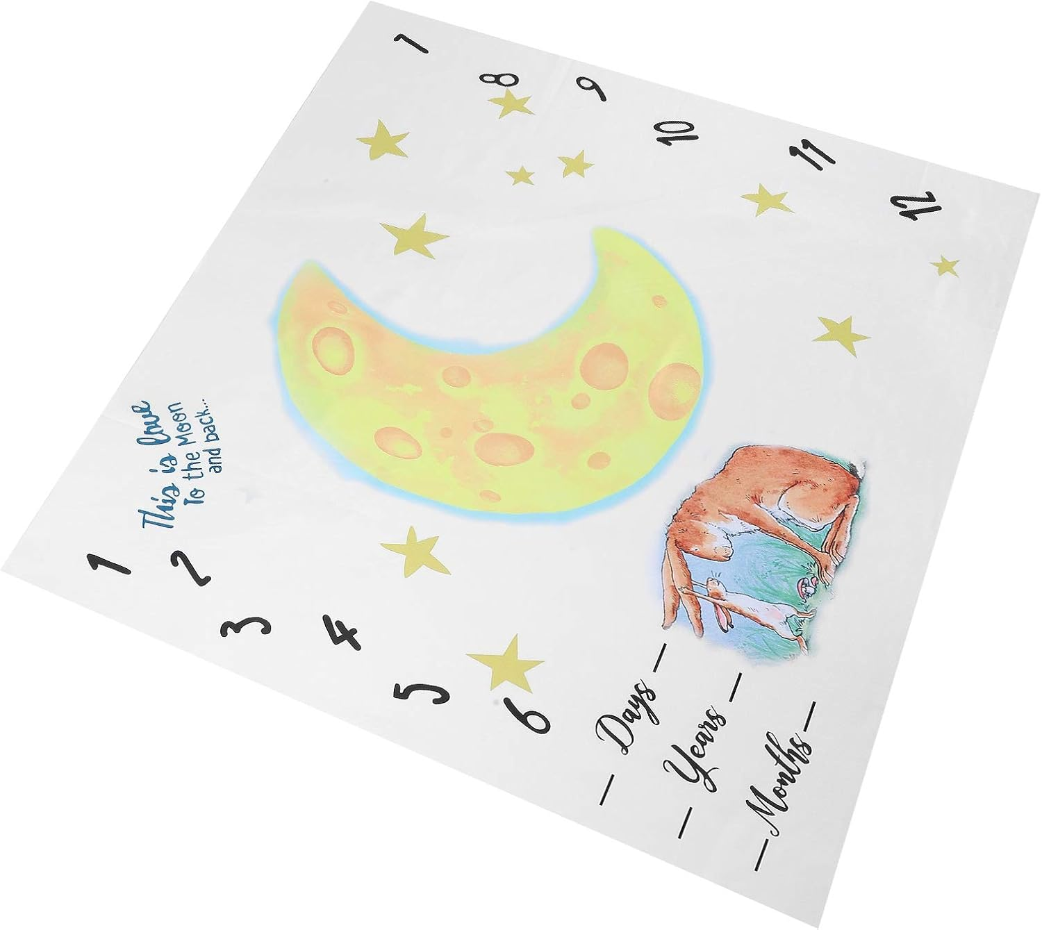 Tbest Swaddling Blankets,Swaddling Blankets Cartoon Moon Animal Pattern Infant Monthly Cloth Baby Cloth Photography Props image number 1