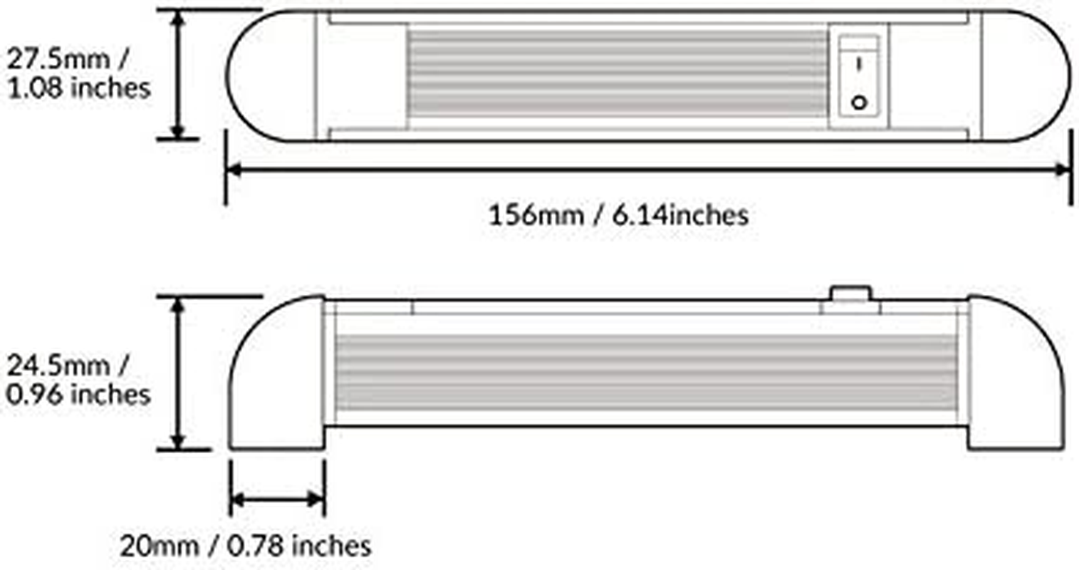 Dream Lighting 12V LED Rail Strip Lights 6 Inches Switched Aluminum Swivel Bar Lamp 156Mmcool White LED under Cabinet Rotating Lighting for RV Motorhome Caravan Boat Marine Yacht Pack of 2 image number 5