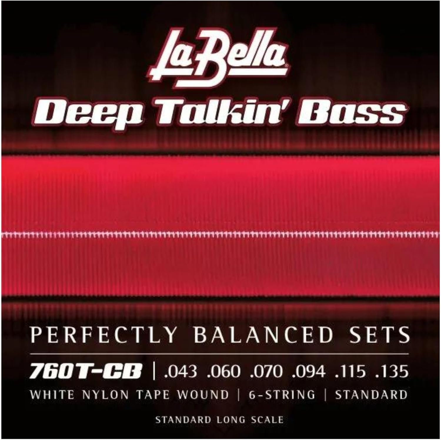 La Bella 760T-S Deep Talkin Brass White Nylon Tape Wound 4- String Short Scale 60-115 image number 1
