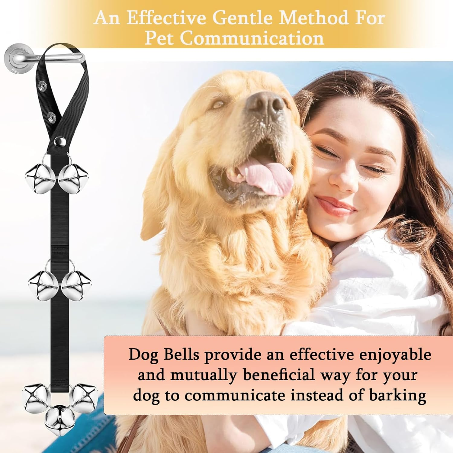 Dog Training Doorbells, Durable Puppy Toilet Training Bells with Loud Jingle, Adjustable Dog Training Bells for Puppy Potty Training,Adjustable Strap Door Bell,Dog Bells Puppy Training Bell