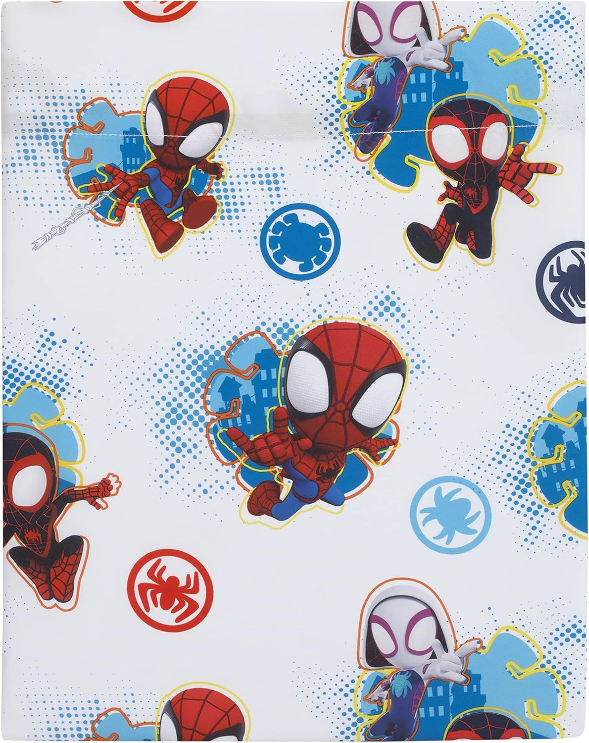 Disney Marvel Spidey and His Amazing Friends Spidey Team Red, White, and Blue 4 Piece Toddler Bed Set - Comforter, Fitted Bottom Sheet, Flat Top Sheet, and Reversible Pillowcase, (4751416P) image number 5