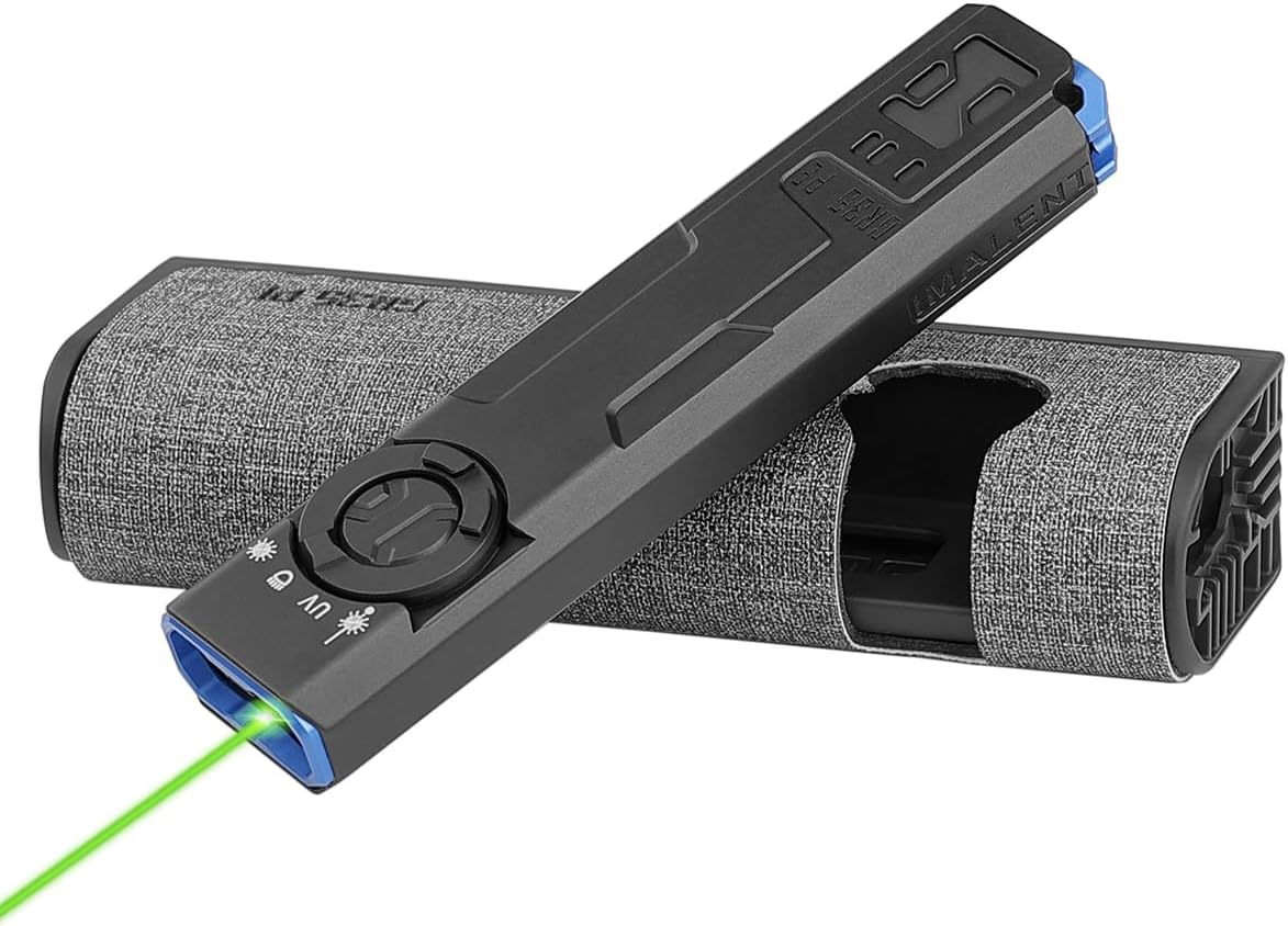 IMALENT GR35 2800Lumens Torch LED Flashlight Triple Light(White,Uv，Green Beam) Rechargeable Work Torch 426Meter Range 36H Life Suitable Waterproof for Work Emergencies Camping Exploration Dog Walking