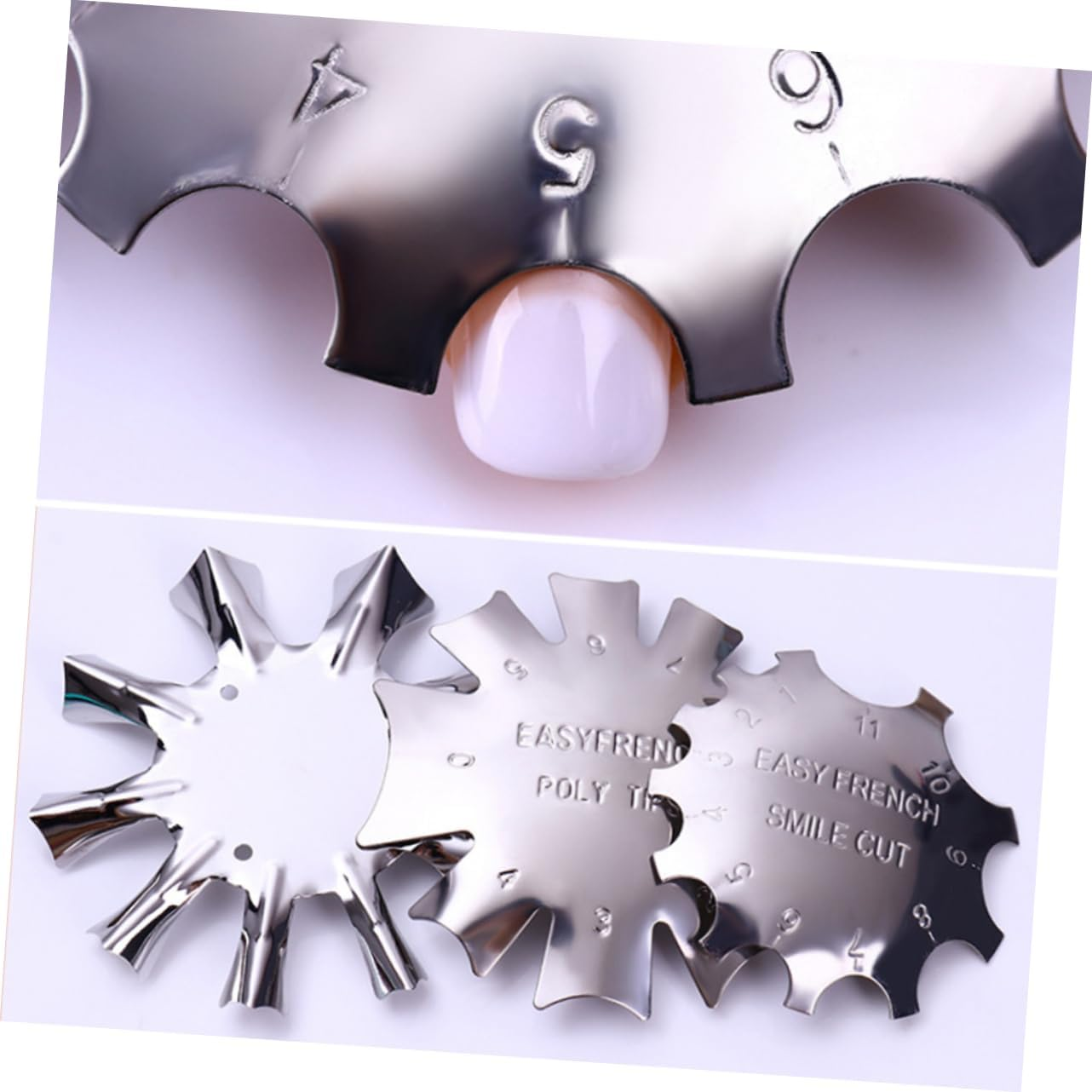 Healvian 4Pcs Nail Art Stencil Plates Stainless Steel Nail Templates for Women Girls image number 5