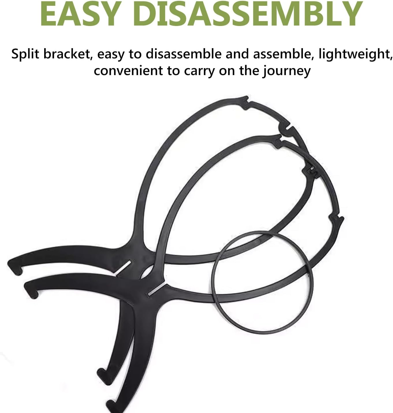 WALWAL 3 Pcs Portable Wig Stand, Lightweight Collapsible Wig Holder, Travel-Friendly Design for Hair Stylists, Home Use, and Cosplay (Black) image number 3