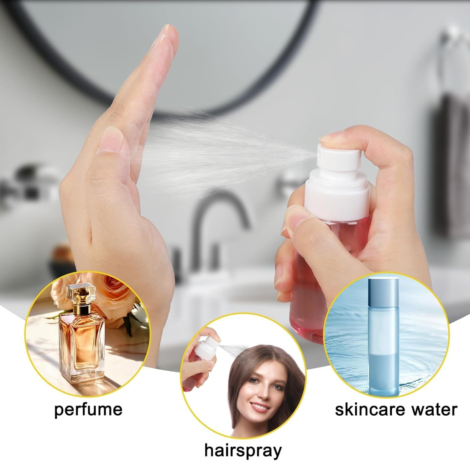 Travel Size Spray Bottles, 60Ml/2Oz, Clear Plastic Fine Mist Sprayer, 4Pcs Fine Mist Mini Empty Clear Containers Water Mist Sprayer, Mini Misting Travel Spray Bottles image number 6