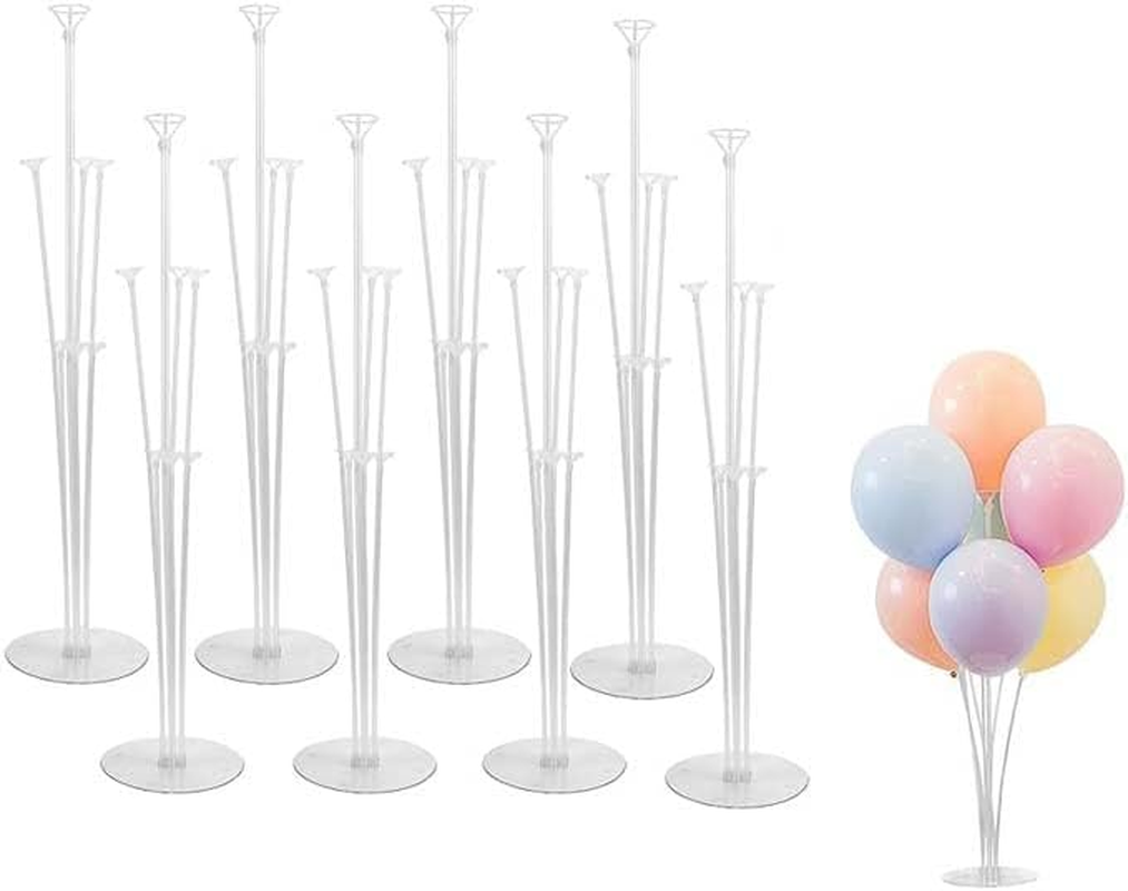 8 Sets Balloon Stand Kits, Balloon Sticks Holders with Base for Table Graduation Birthday Baby Shower Gender Reveal Party Decorations image number 1