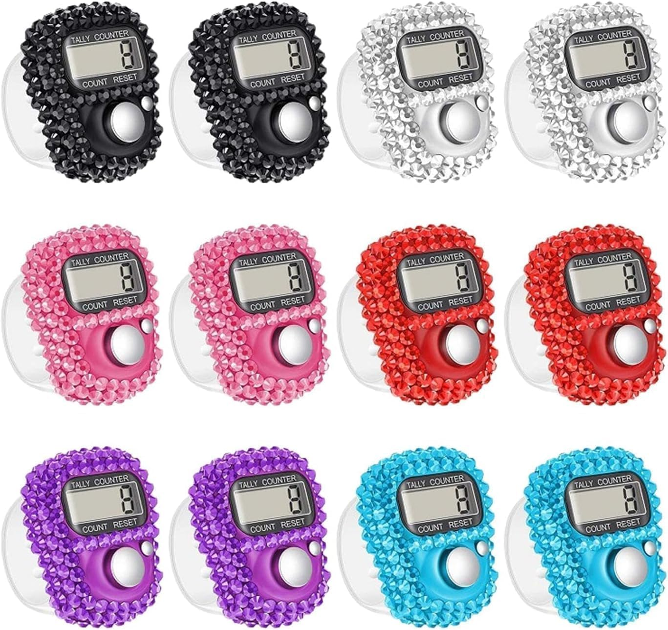 ZGLUZP Blue Electronic Finger Tally Counter, Portable Digital Display Tally Counter, Convenient Finger Clicker Counter, Resettable Mini Lap Counter for Golf Goods Counting Lap Knitting Accessories image number 2