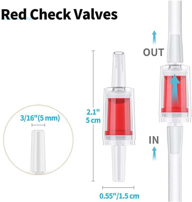 Aquarium Air Pump Accessories Kit with Standard Tubing, Air Stones, Check Valves, Suction Cups and Connection Tee(Clear, 13Feet) image number 6