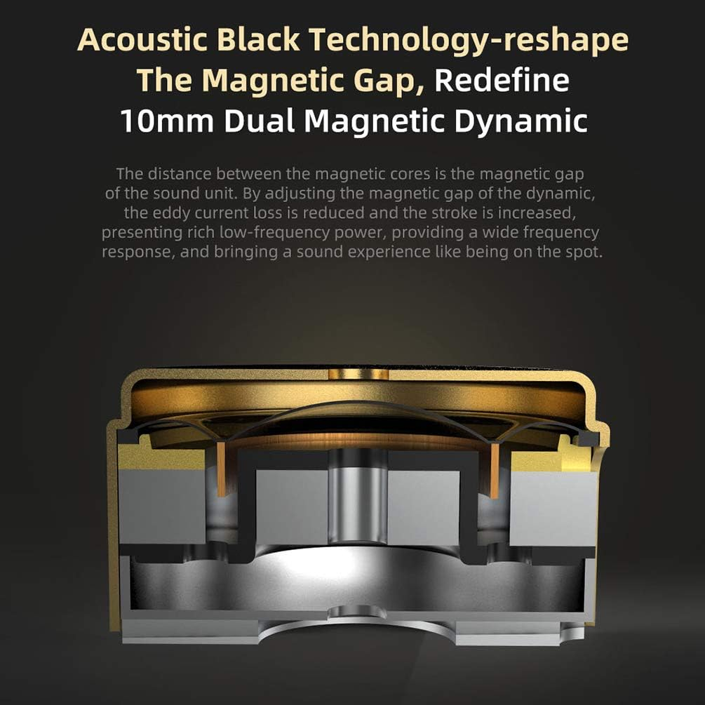 KZ ZSN Pro X In-Ear Earphone 1BA 1DD Hybrid Driver Bass Earbuds Hifi Iems Detachable Cable Sport Monitor Headphone Headset (With Mic,Black)