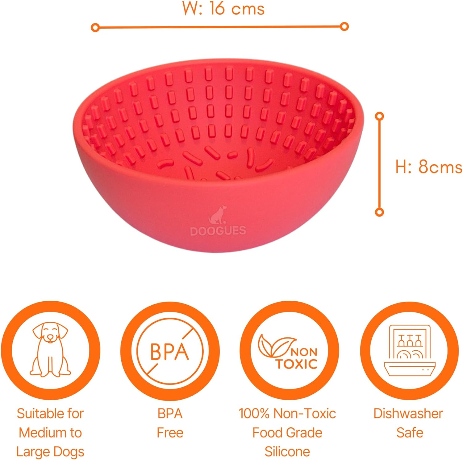 Wobble Lick Bowl for Dogs, Slow Feeder Bowl for Anxiety Reduction, 2 in 1 Design, Boredom Buster, Easy to Spread with Peanut Butter, Yoghurt, or Treats, Suitable for Medium to Large Dogs (Peachy Pink) image number 1