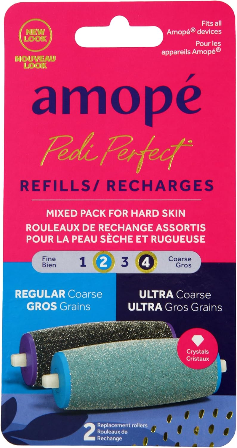 Amope Pedi Perfect Electronic Foot File Mixed Refills, 2 Count, Regular & Extra Coarse image number 6
