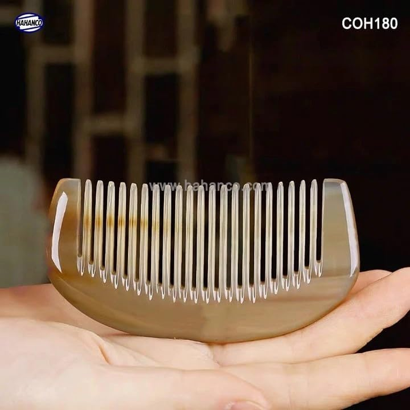 Anti-Static Handmade Grapefruit Segment Shaped Horn Comb Mini image number 2