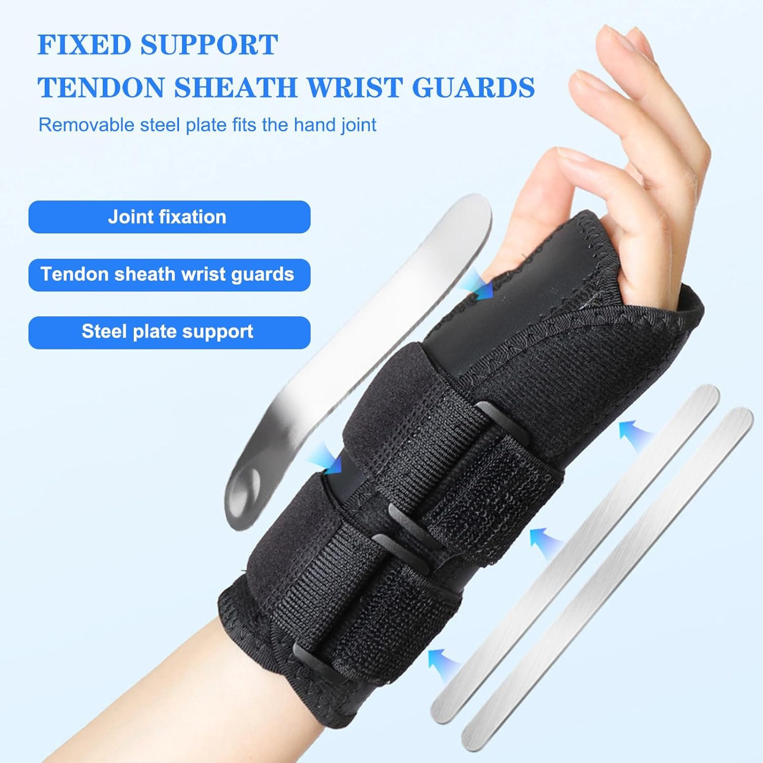 Carpal Tunnel Wrist Brace Night Support with Splints Right Hand, Hand Brace for Carpal Tunnel Syndrome, Arthritis, Tendonitis, Wrist Pain Relief, Wrist Immobilizer with Adjustable Straps and Breathable Material for Women and Men image number 3