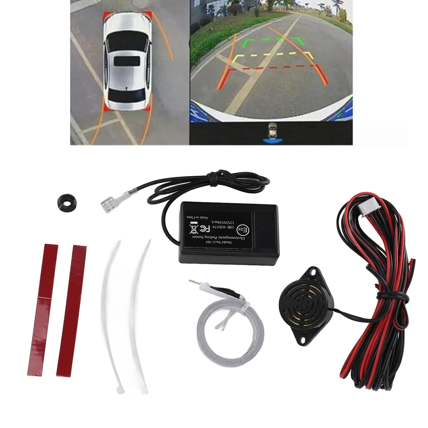 Reverse Backup Parking Sensor Car Electromagnetic Parking Radar System, Vehicle Reverse Backup Radar System Buzzer Alarm Safety Parking Reversing Kit for Car 12V image number 5