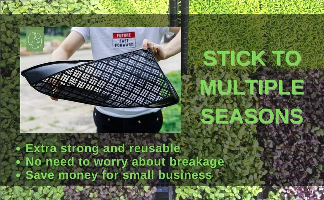 Begrit 1020 Seeding Trays Microgreen Growing Tray (Drain Holes(10 Pack)) image number 4