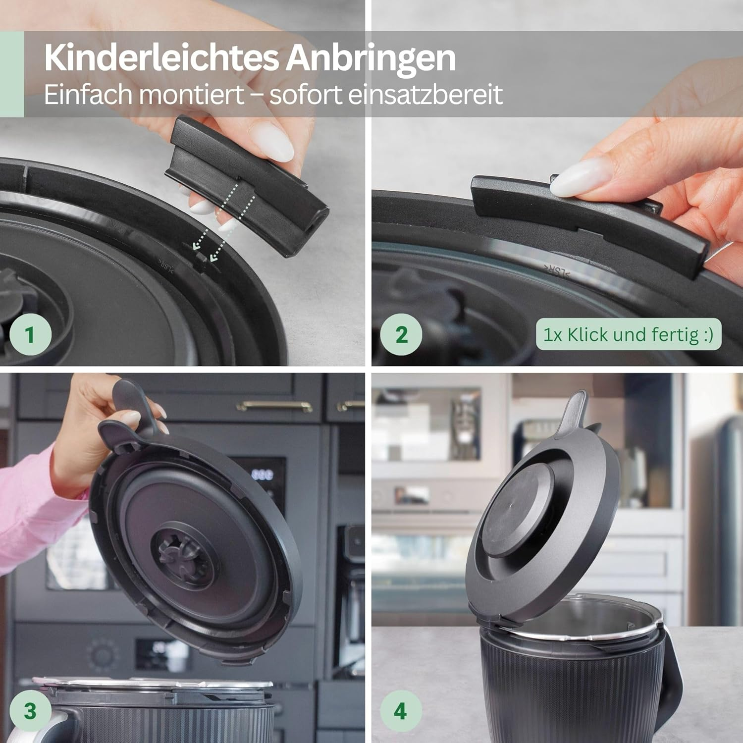 Leckerhelfer Lid Holder - Compatible with Thermomix TM7 - Perfect Holder Suitable for the Thermomix TM7 | Practical, Stable & Perfect Fit image number 4