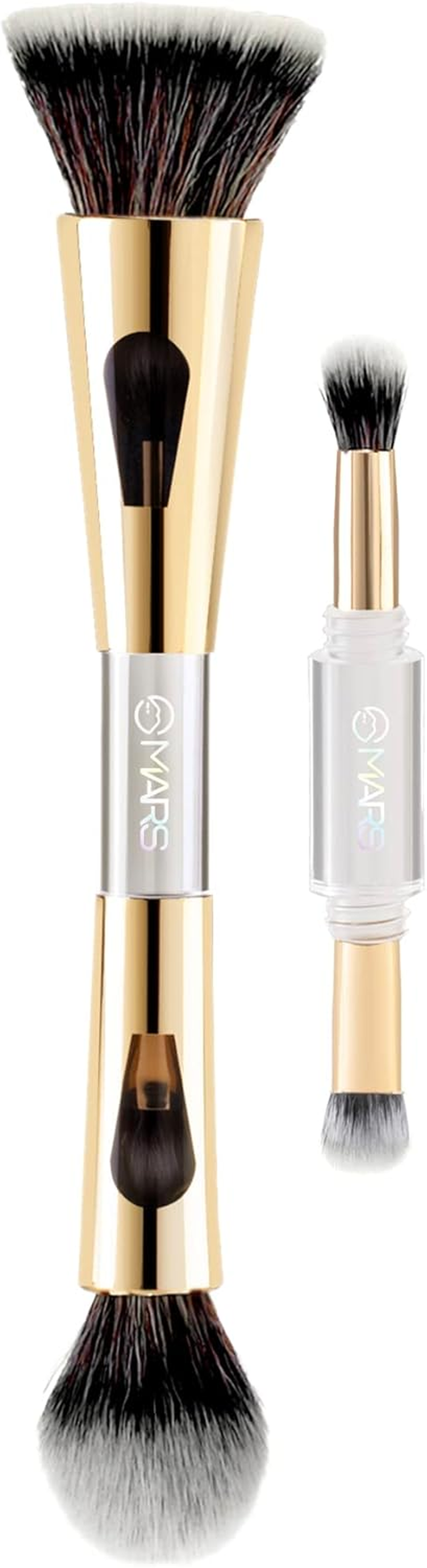 MARS 4 in 1 Travel Brush with Foundation Brush, Powder Brush, Eyeshadow Blending Brush & Flat Brush | Soft Bristles Makeup Brushes Set for Women image number 4