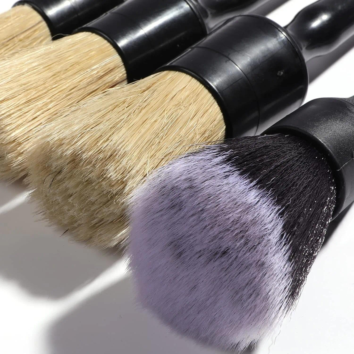 Car Detailing Brush Set, Automotive Detailing Brushes for Interior, Exterior, Microfiber and Non-Abrasive Bristles, Compatible with Cars, Trucks, Rvs, Boats - Professional Detailing Kit - Unron image number 3