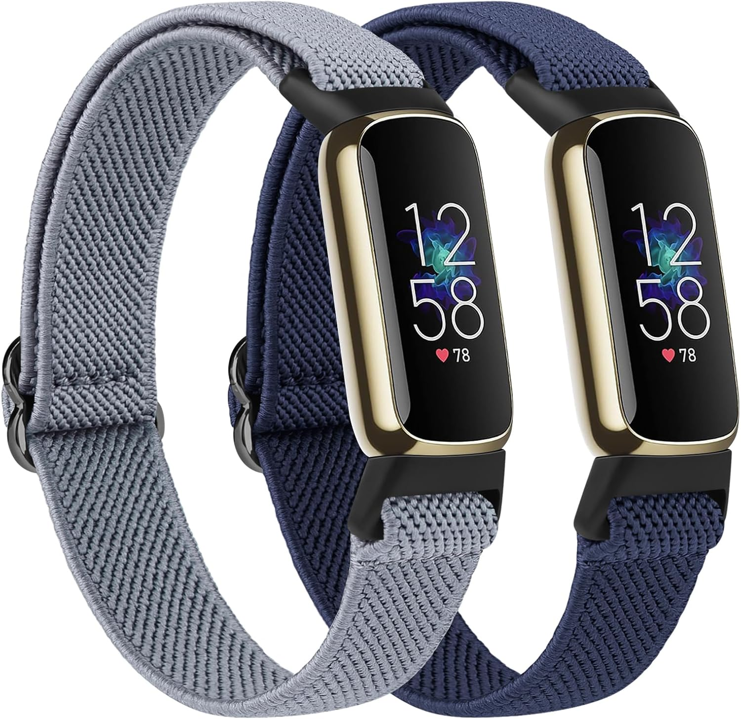 Band Compatible with Fitbit Luxe Bands Women Men, 2 PACK Adjustable Elastic Replacement Wristband Strap for Fitbit Luxe Fitness Tracker image number 5