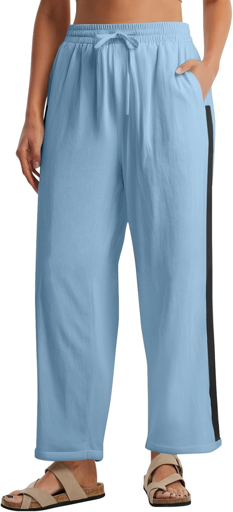 Cropped Trousers Women Size 22, Black Leggings High Waisted plus Size Maternity Trousers over Bump Cotton Running Leggings Women 7/8 Length Ladies Cropped Pants Elasticated Waist Pants