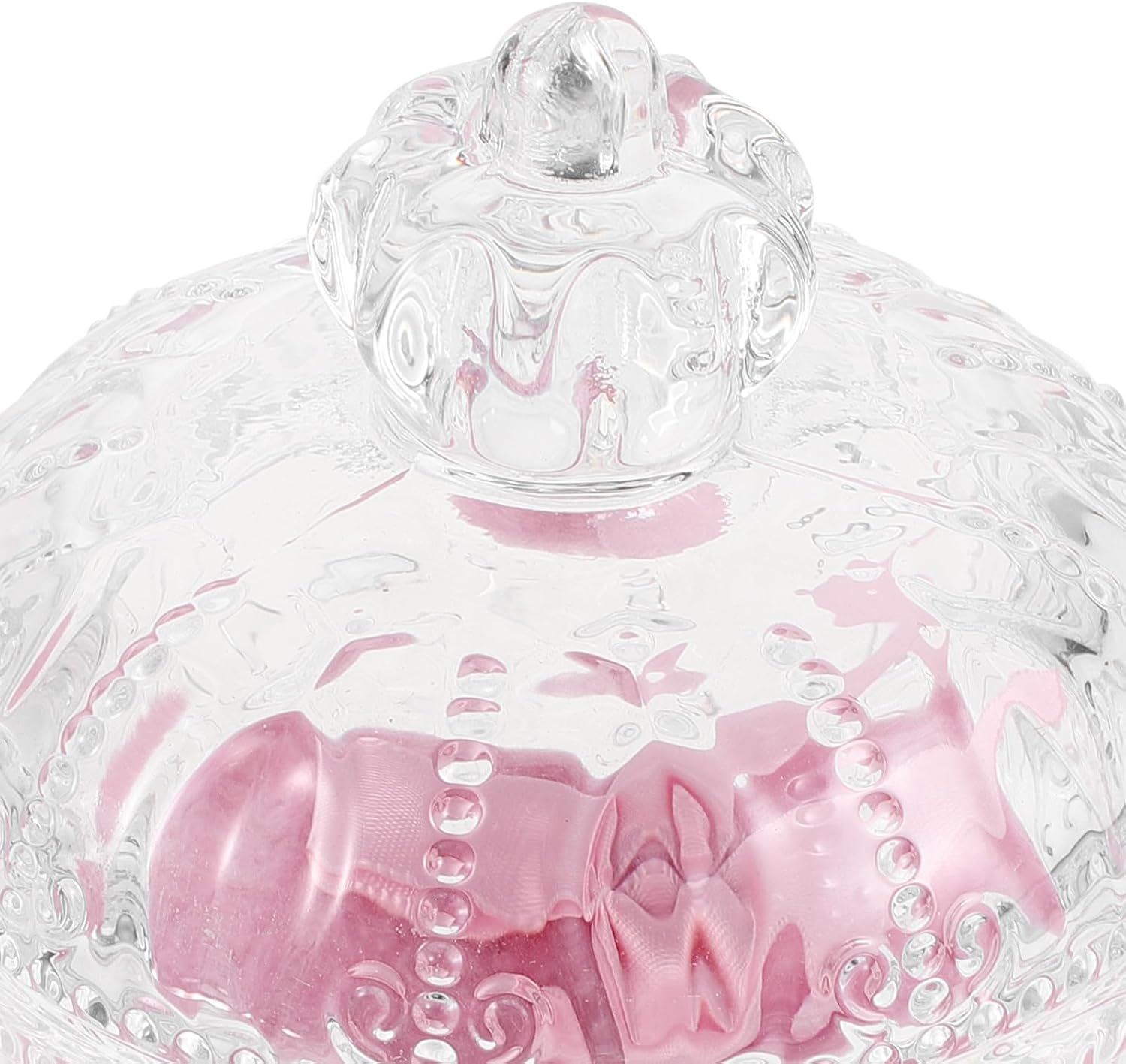 Gatuida 1 Set Soft Powder Puff and Container - 3.34" High Density Fiber Dusting Washable Reusable Powder Puff and Glass Jar for Face Makeup Pink image number 2