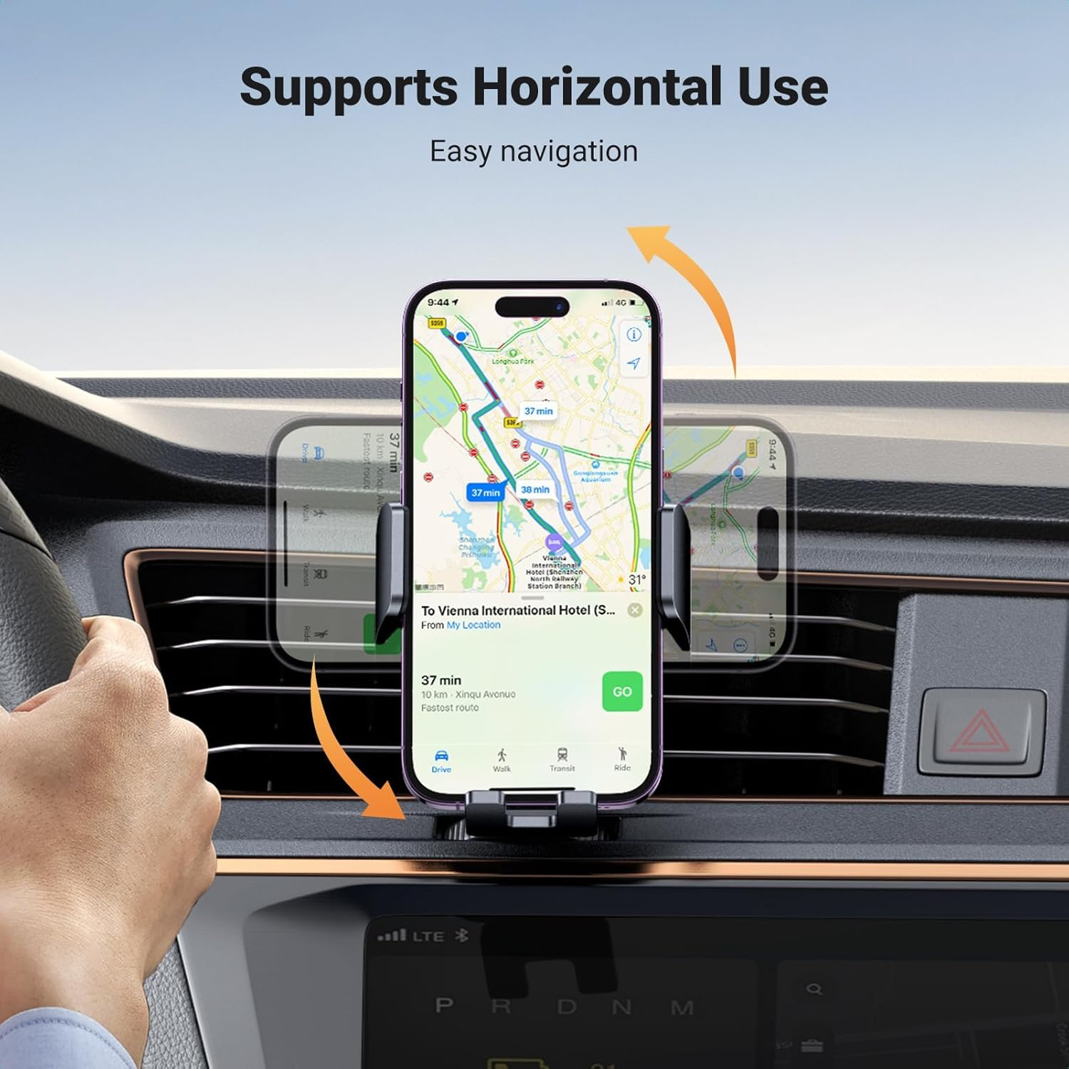 UGREEN Car Phone Holder Air Vent Mount, 360&deg; Swing Arm, Best Viewing Angle Cradle, Compatible with Iphone 16 Pro Max, Galaxy S24 Ultra, Etc. image number 4