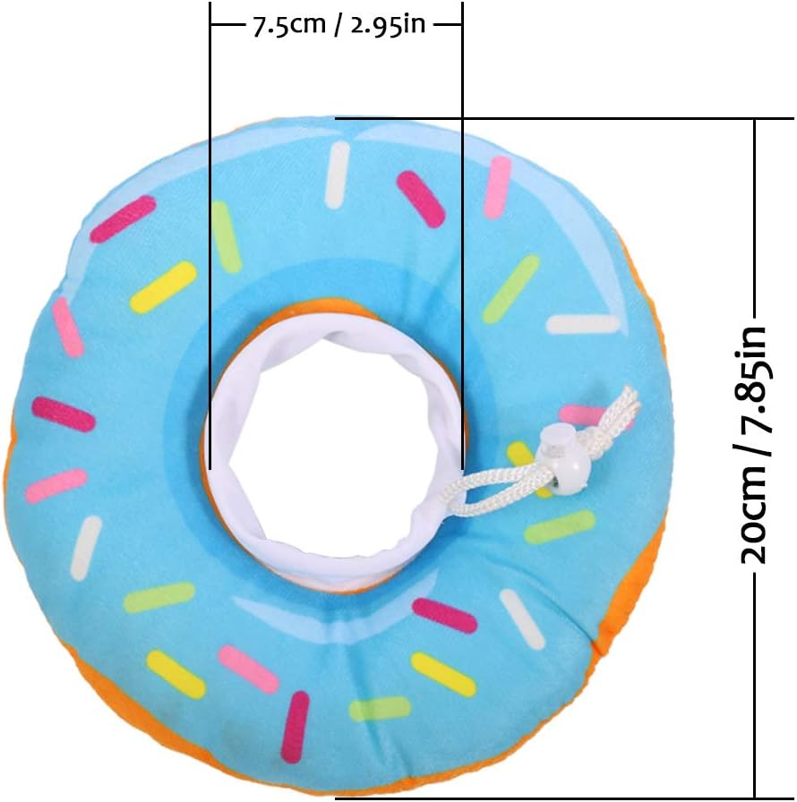 Xinzistar Cat Cone Collar Recovery Collar Pet Kitten Soft Protective Neck Collar after Surgery Adjustable Healing Elizabeth Collar Comfy Cotton Cone (S, Blue Donut) image number 4