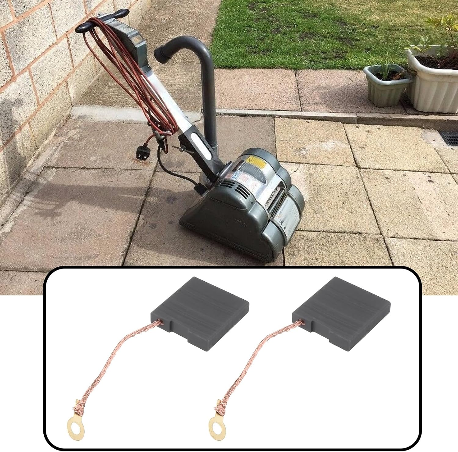 Be in Your Mind 2Pairs Carbon Brushes Compatible with Hiretech HT8 Drum Sander HT7 Disc Edger Compatible with HTC Floor Sander T28 image number 2