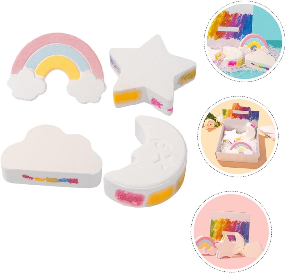 HAPINARY 4Pcs Rainbow Bath Salt Moisturizing Bathing for Relaxation and Skin Care for Women Natural Exfoliating Bathing image number 2