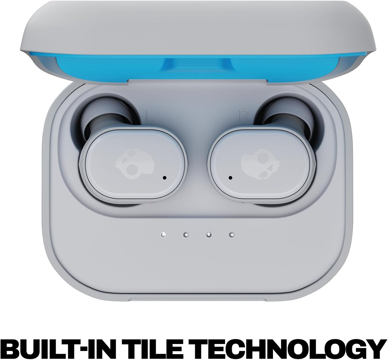 Skullcandy Grind In-Ear Wireless Earbuds, 40 Hr Battery, Skull-Iq, Alexa Enabled, Microphone, Works with Iphone Android and Bluetooth Devices - Light Grey/Blue image number 1