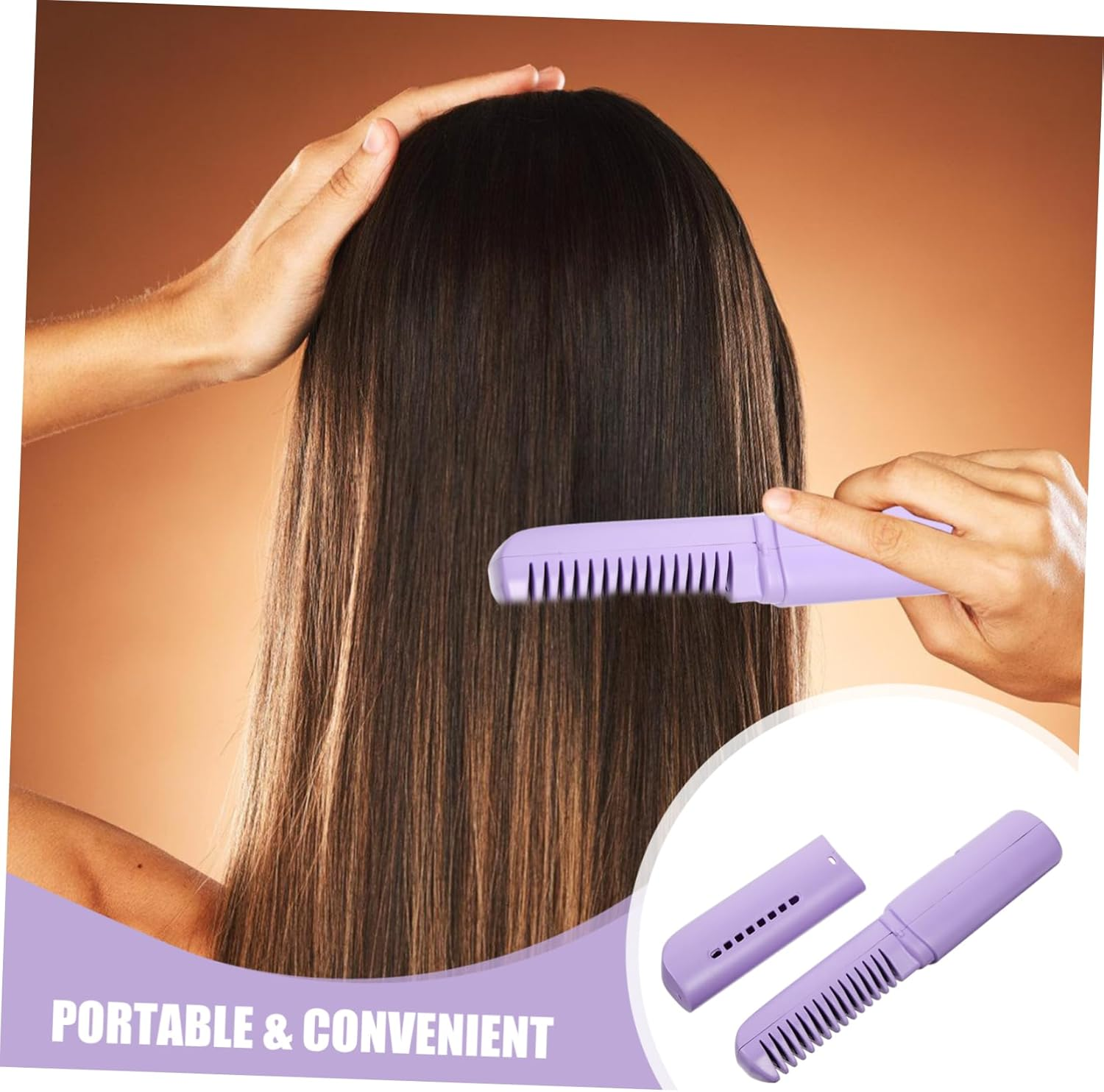 OATIPHO Cordless Hair Straightening Comb Rechargeable Mini Straightener Brush for Women Travel image number 1